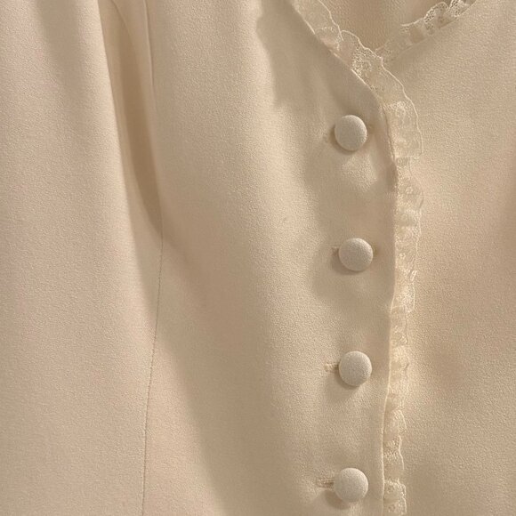 Reformation Skylar Button Front Vest Top - Cream, Size 2 - Picture 7 of 12